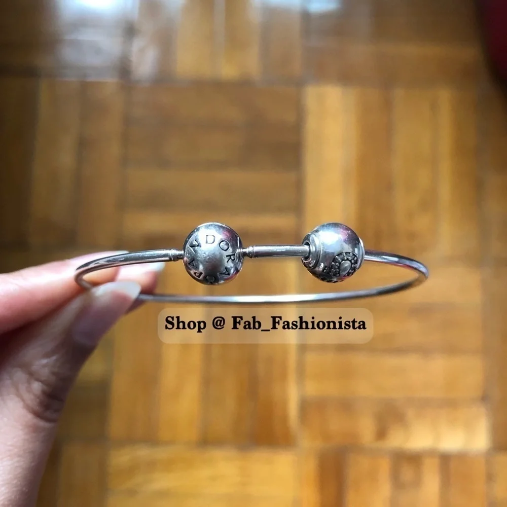 Pandora sterling silver essence bracelet & charm